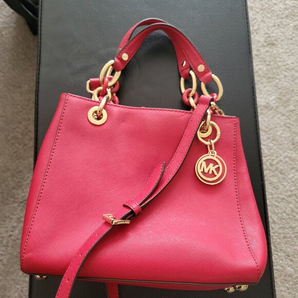 Michael Kors Medium Red Leather Satchel - Picture 1 of 4